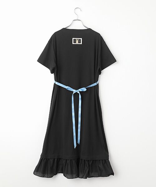 PINK HOUSE / ピンクハウス ロング・マキシ丈ワンピース | トロンプルイユラビットプリント使いカットソーワンピース | 詳細1