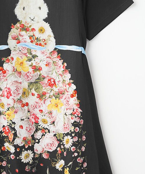 PINK HOUSE / ピンクハウス ロング・マキシ丈ワンピース | トロンプルイユラビットプリント使いカットソーワンピース | 詳細3