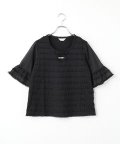 PINK HOUSE / ピンクハウス カットソー | トリコットオーガンジーフリル使いカットソー