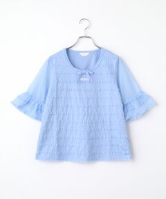 PINK HOUSE / ピンクハウス カットソー | トリコットオーガンジーフリル使いカットソー