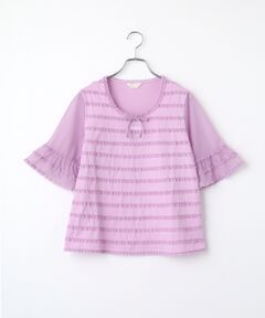 PINK HOUSE / ピンクハウス カットソー | トリコットオーガンジーフリル使いカットソー