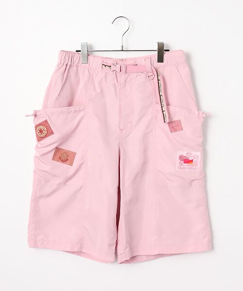 PINK HOUSE / ピンクハウス ショート・ハーフ・半端丈パンツ | ネームワッペン使いショートカーゴパンツ（ピンク）