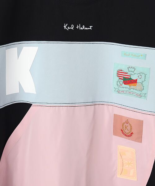 PINK HOUSE / ピンクハウス Tシャツ | ロゴプリントポリエステルタフタ使いカットソー | 詳細4