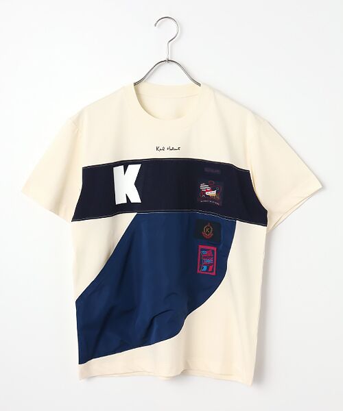 PINK HOUSE / ピンクハウス Tシャツ | ロゴプリントポリエステルタフタ使いカットソー（キナリ）