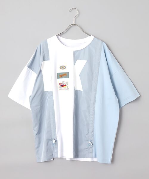 PINK HOUSE / ピンクハウス Tシャツ | Ｋロゴプリントポリエステルタフタ使いカットソー（シロ）