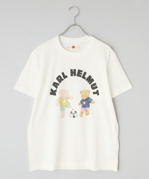 PINK HOUSE / ピンクハウス Tシャツ | サッカーくまプリントTシャツ（シロ）