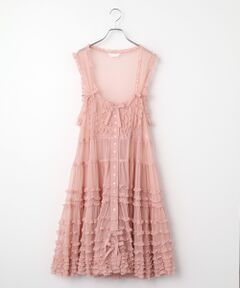 PINK HOUSE / ピンクハウス その他トップス | ドットチュールフリル使いタブリエ