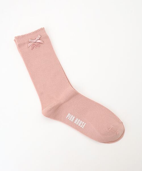 PINK HOUSE / ピンクハウス ソックス | PHロゴ＆リボンソックス（ピンク）
