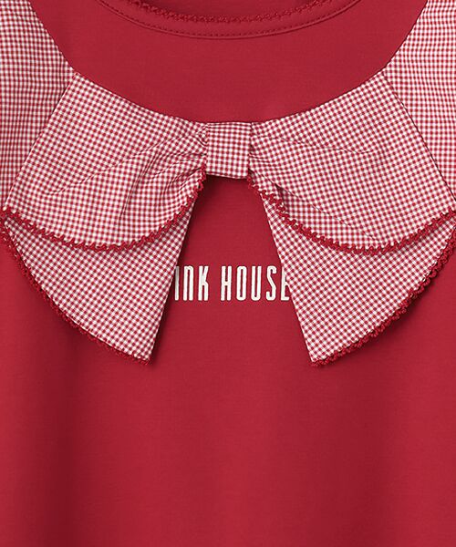 PINK HOUSE / ピンクハウス カットソー | ギンガムリボン使いカットソー | 詳細3