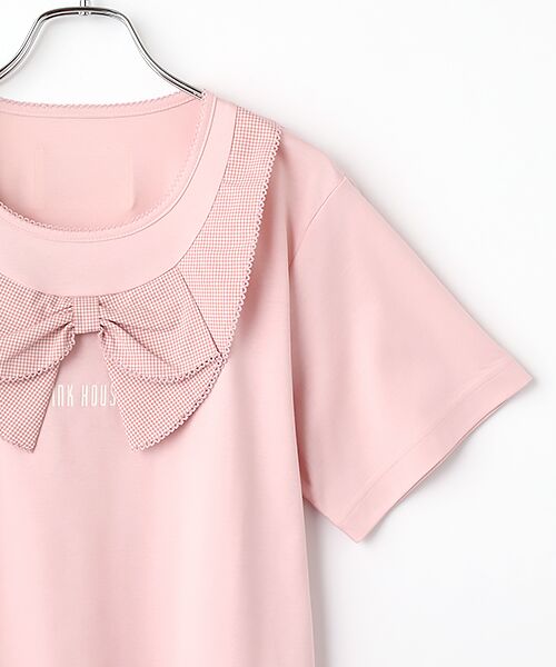 PINK HOUSE / ピンクハウス カットソー | ギンガムリボン使いカットソー | 詳細5