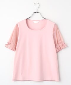 PINK HOUSE / ピンクハウス カットソー | ドットチュール使いカットソー