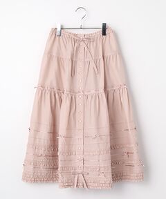 PINK HOUSE / ピンクハウス ロング・マキシ丈スカート | ミニリボンいっぱいローンミディティアードスカート
