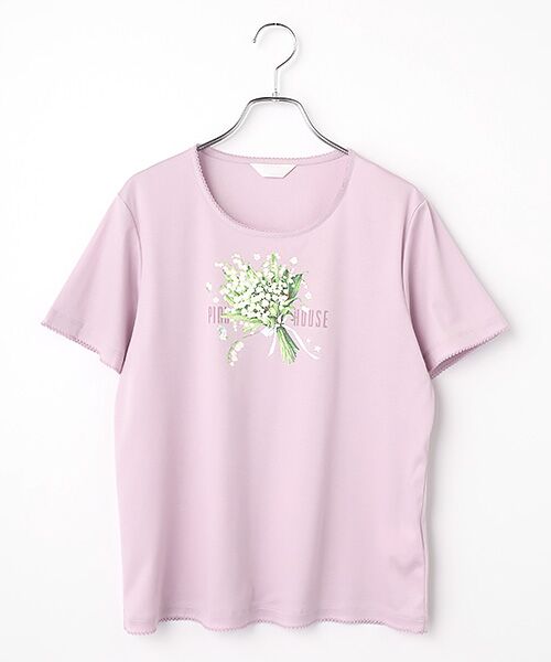 PINK HOUSE / ピンクハウス カットソー | スプリンクルポジープリントカットソー（ラベンダーピンク）
