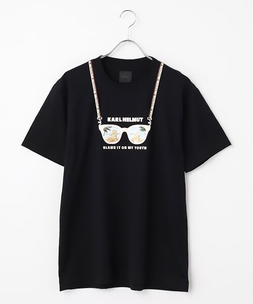 PINK HOUSE / ピンクハウス Tシャツ | サングラスくまクラシック天竺半袖Ｔシャツ（クロ）