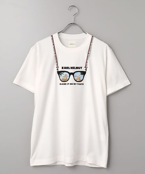 PINK HOUSE / ピンクハウス Tシャツ | サングラスくまクラシック天竺半袖Ｔシャツ（シロ）