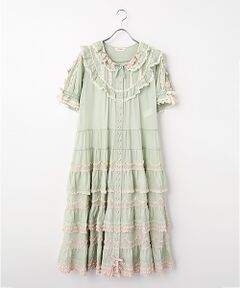 PINK HOUSE / ピンクハウス ロング・マキシ丈ワンピース | ローズモチーフいっぱい配色ローンワンピース