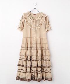 PINK HOUSE / ピンクハウス ロング・マキシ丈ワンピース | ローズモチーフいっぱい配色ローンワンピース