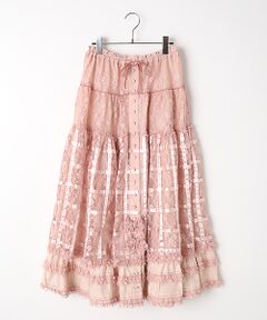 PINK HOUSE / ピンクハウス ロング・マキシ丈スカート | フルールラッセルレース使いスカート