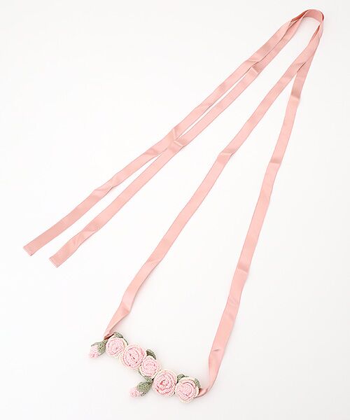 PINK HOUSE / ピンクハウス ベルト・サスペンダー | ローズモチーフいっぱいリボンベルト（ピンク）