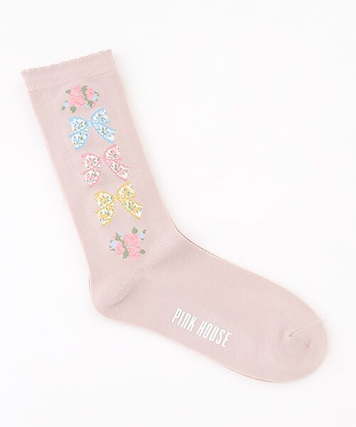 PINK HOUSE / ピンクハウス ソックス | ロココリボン柄ソックス（ピンク）