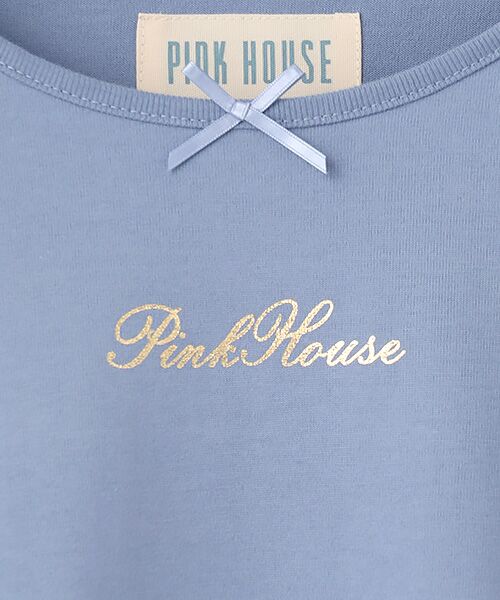 PINK HOUSE / ピンクハウス チュニック | 筆記体ロゴ箔プリントカットソーチュニック | 詳細7