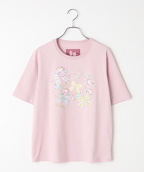 PINK HOUSE / ピンクハウス カットソー | ロココリボンプリントカットソー（ピンク）