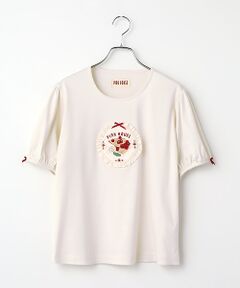 PINK HOUSE / ピンクハウス カットソー | クレープリー刺繍アップリケ付きカットソー