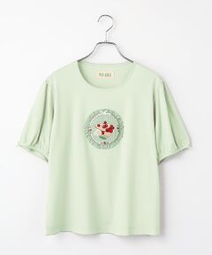 PINK HOUSE / ピンクハウス カットソー | クレープリー刺繍アップリケ付きカットソー