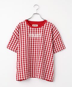 PINK HOUSE / ピンクハウス カットソー | ロゴプリント入りギンガムチェック×カットソー