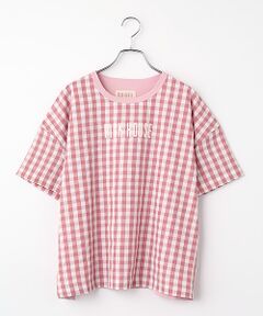 PINK HOUSE / ピンクハウス カットソー | ロゴプリント入りギンガムチェック×カットソー