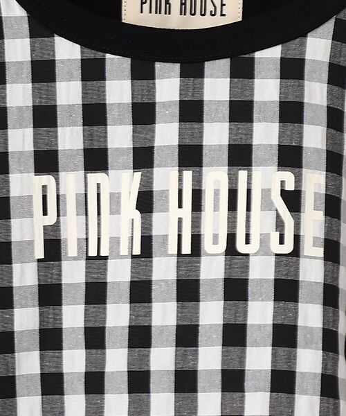 PINK HOUSE / ピンクハウス カットソー | ロゴプリント入りギンガムチェック×カットソー | 詳細1