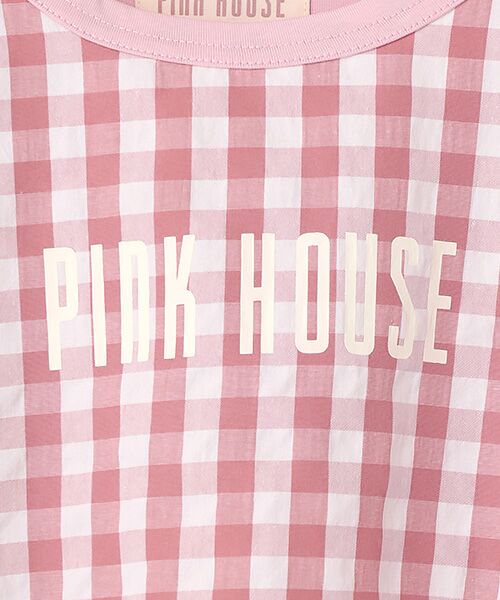 PINK HOUSE / ピンクハウス カットソー | ロゴプリント入りギンガムチェック×カットソー | 詳細3