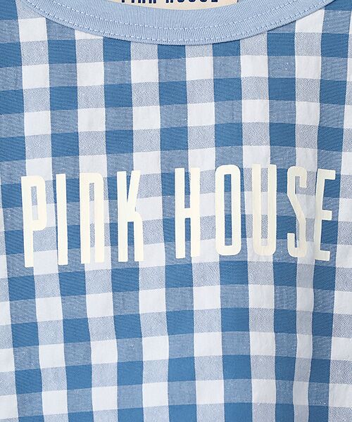 PINK HOUSE / ピンクハウス カットソー | ロゴプリント入りギンガムチェック×カットソー | 詳細7