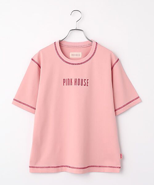 PINK HOUSE / ピンクハウス カットソー | 配色ロゴプリントカットソー（ピンク）