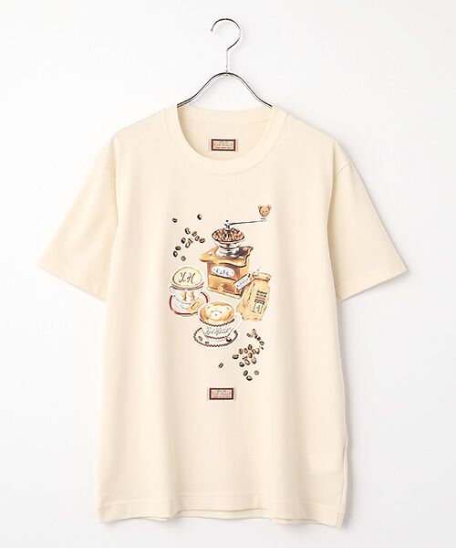 PINK HOUSE / ピンクハウス Tシャツ | カフェカールプリントＴシャツ（ミルク）