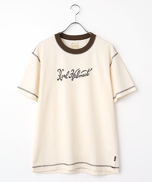 PINK HOUSE / ピンクハウス Tシャツ | 筆記体ロゴハイゲージ天竺半袖Ｔシャツ（ミルク）