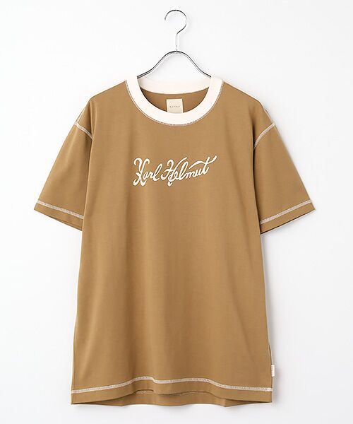 PINK HOUSE / ピンクハウス Tシャツ | 筆記体ロゴハイゲージ天竺半袖Ｔシャツ（カフェ）