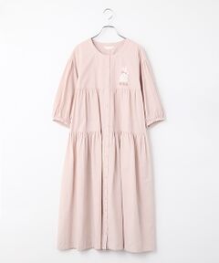 PINK HOUSE / ピンクハウス ロング・マキシ丈ワンピース | レースうさぎアップリケ付きダンガリーワンピース