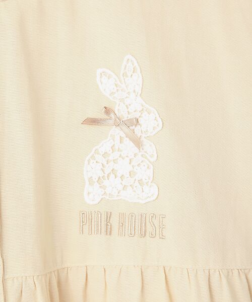 PINK HOUSE / ピンクハウス ロング・マキシ丈ワンピース | レースうさぎアップリケ付きダンガリーワンピース | 詳細5