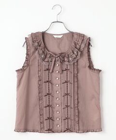 PINK HOUSE / ピンクハウス シャツ・ブラウス | ローズモチーフ付きノースリーブブラウス