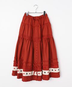 トランプスート刺繍使いスカート