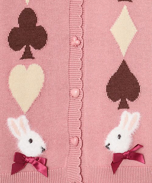 PINK HOUSE / ピンクハウス カーディガン・ボレロ | Rabbit Marchモチーフニットカーディガン | 詳細7