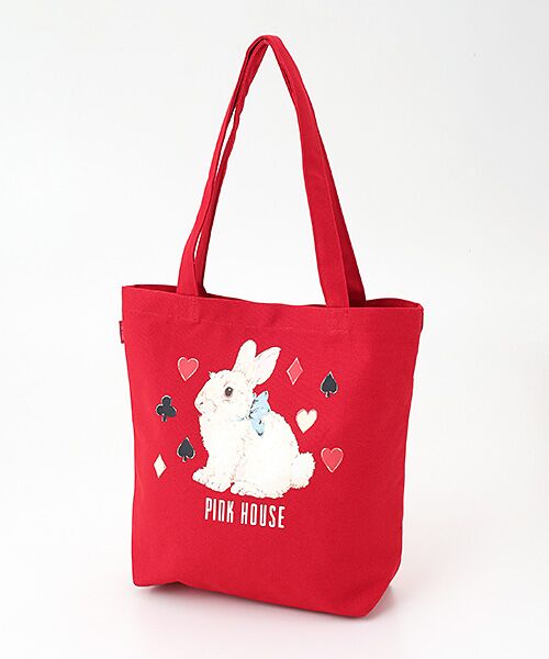 PINK HOUSE / ピンクハウス トートバッグ | Rabbit Marchプリントバッグ（アカ）
