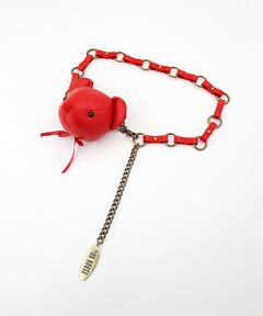 PINK HOUSE / ピンクハウス ベルト・サスペンダー | 顔くまコサージュ付きレザーチェーンベルト