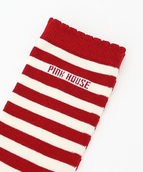 PINK HOUSE / ピンクハウス ソックス | ロゴ入りボーダーソックス | 詳細2