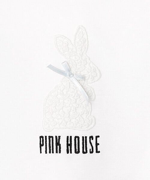 PINK HOUSE / ピンクハウス カットソー | レースうさぎアップリケ付きフード付きカットソー | 詳細2