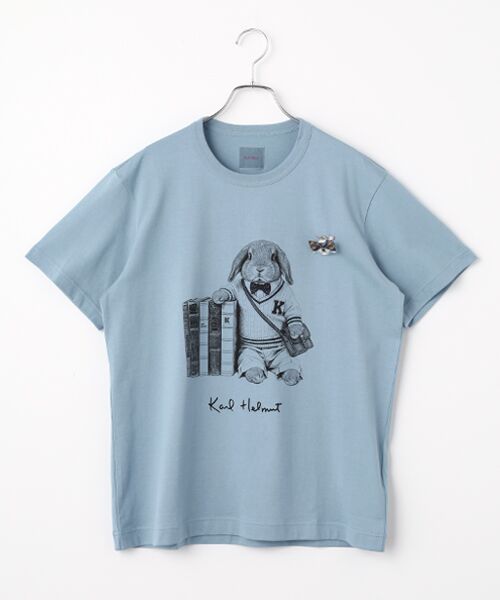 PINK HOUSE / ピンクハウス Tシャツ | キャラクターズプリントＴシャツ（ブルーグレー・うさぎ）