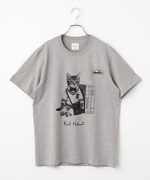 PINK HOUSE / ピンクハウス Tシャツ | キャラクターズプリントＴシャツ（トップグレー・ねこ）