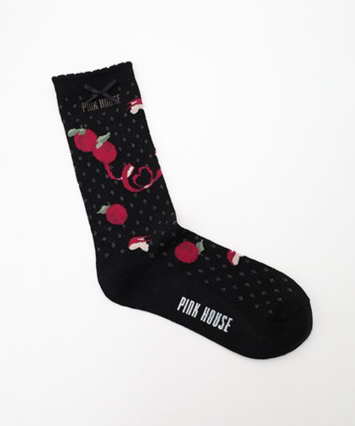 PINK HOUSE / ピンクハウス ソックス | オータム・キッチン柄ソックス（クロ）