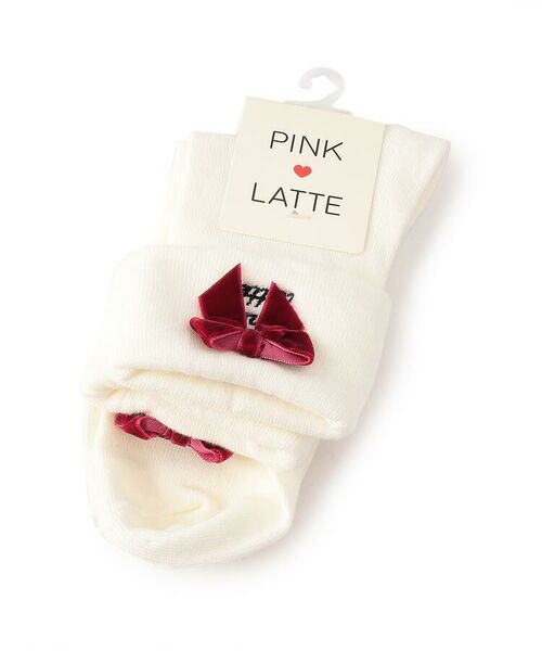 PINK-latte / ピンク ラテ ソックス | ベロアリボン折り返しソックス | 詳細1